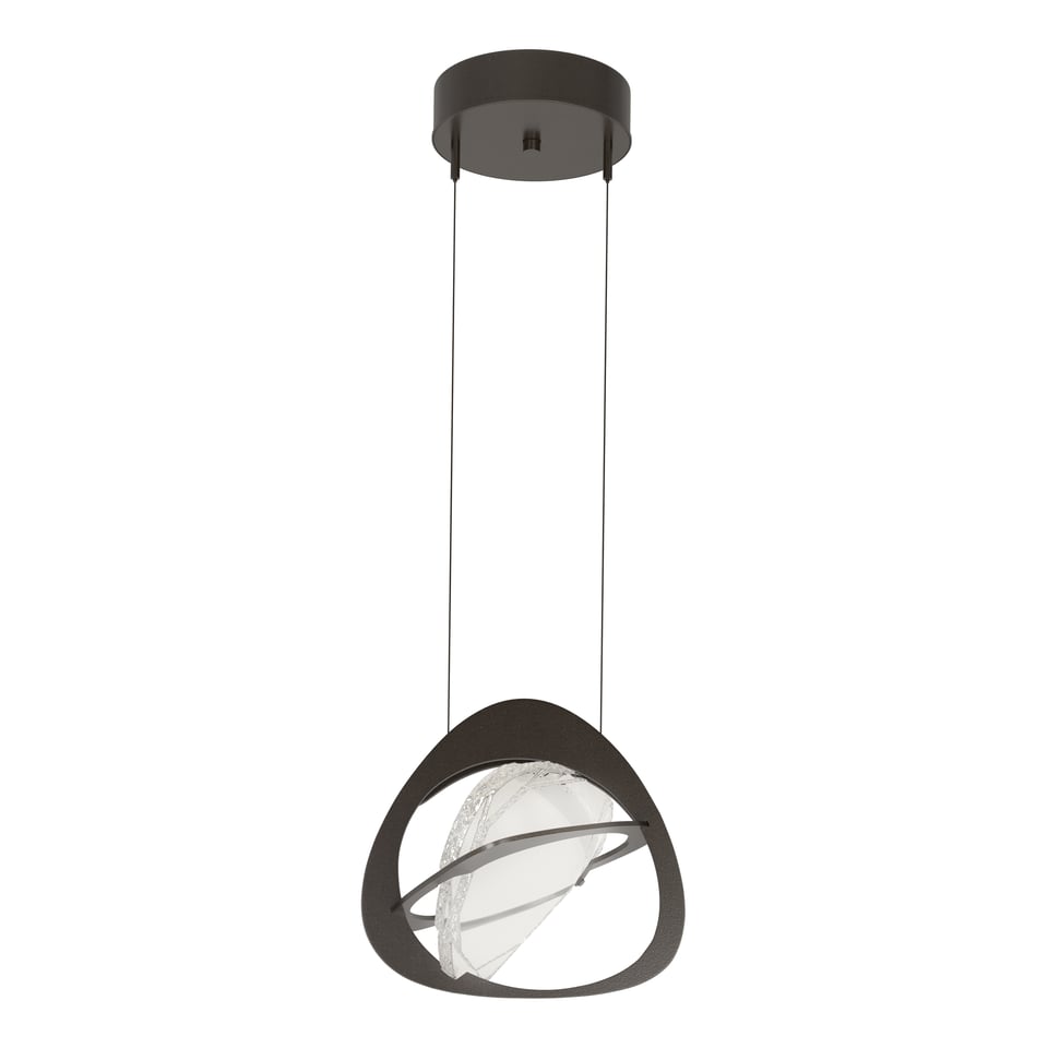 Venn Pendant Light by Hubbardton Forge, Dimmable, Adjustable Height 20"-100", Clear Glass Shade