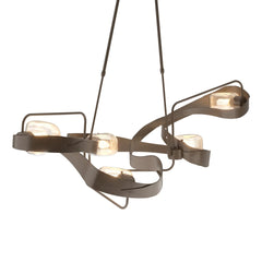 Hubbardton Forge Graffiti Pendant Light 5-Light Design Dimmable Steel & Glass Fixture 137820