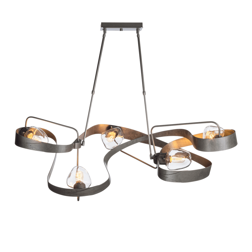 Hubbardton Forge Graffiti Pendant Light 5-Light Design Dimmable Steel & Glass Fixture 137820