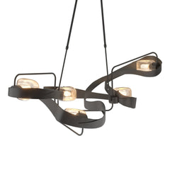 Hubbardton Forge Graffiti Pendant Light 5-Light Design Dimmable Steel & Glass Fixture 137820