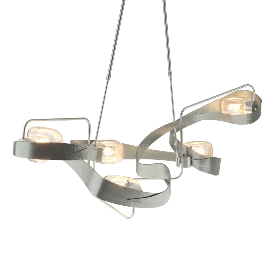 Hubbardton Forge Graffiti Pendant Light 5-Light Design Dimmable Steel & Glass Fixture 137820