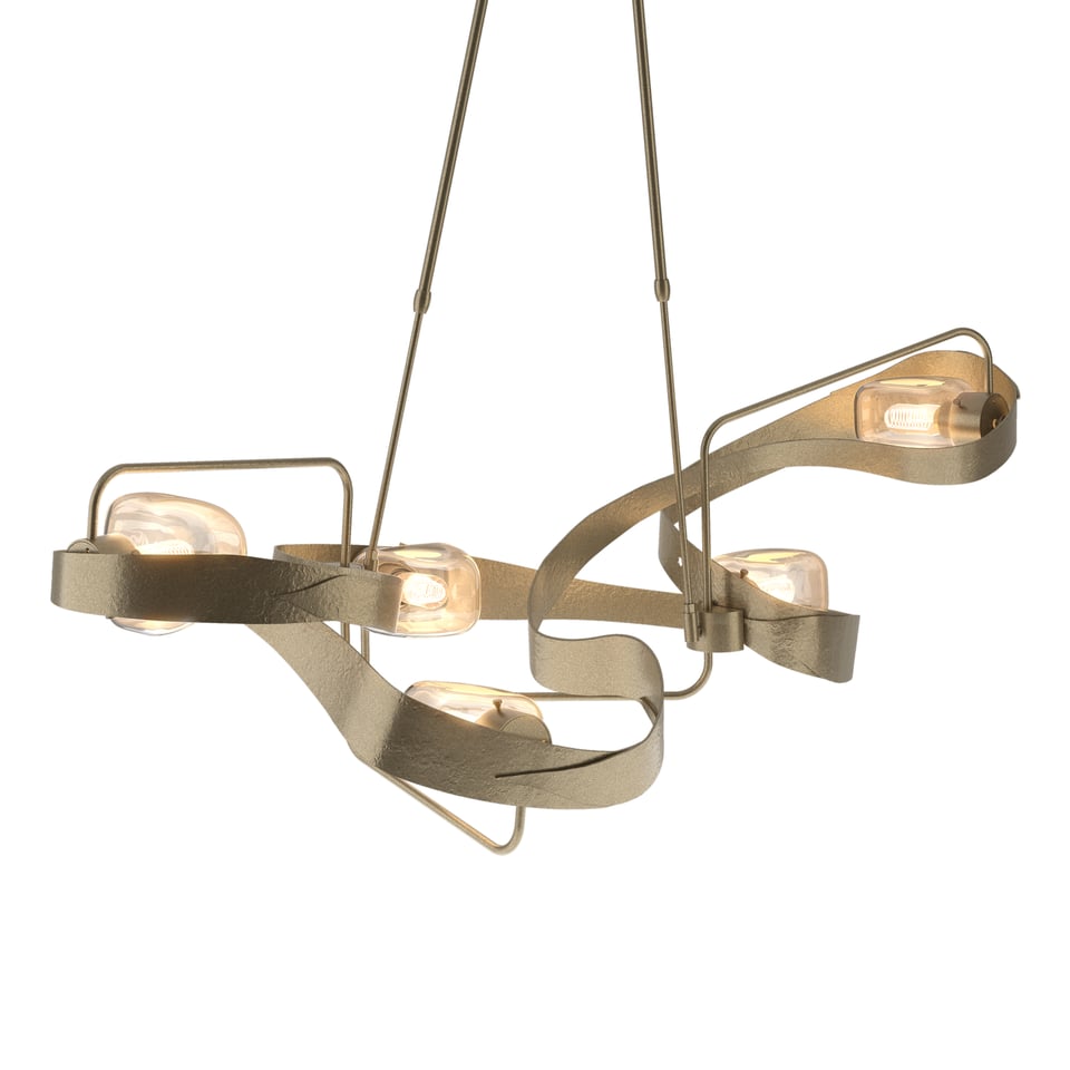 Hubbardton Forge Graffiti Pendant Light 5-Light Design Dimmable Steel & Glass Fixture 137820