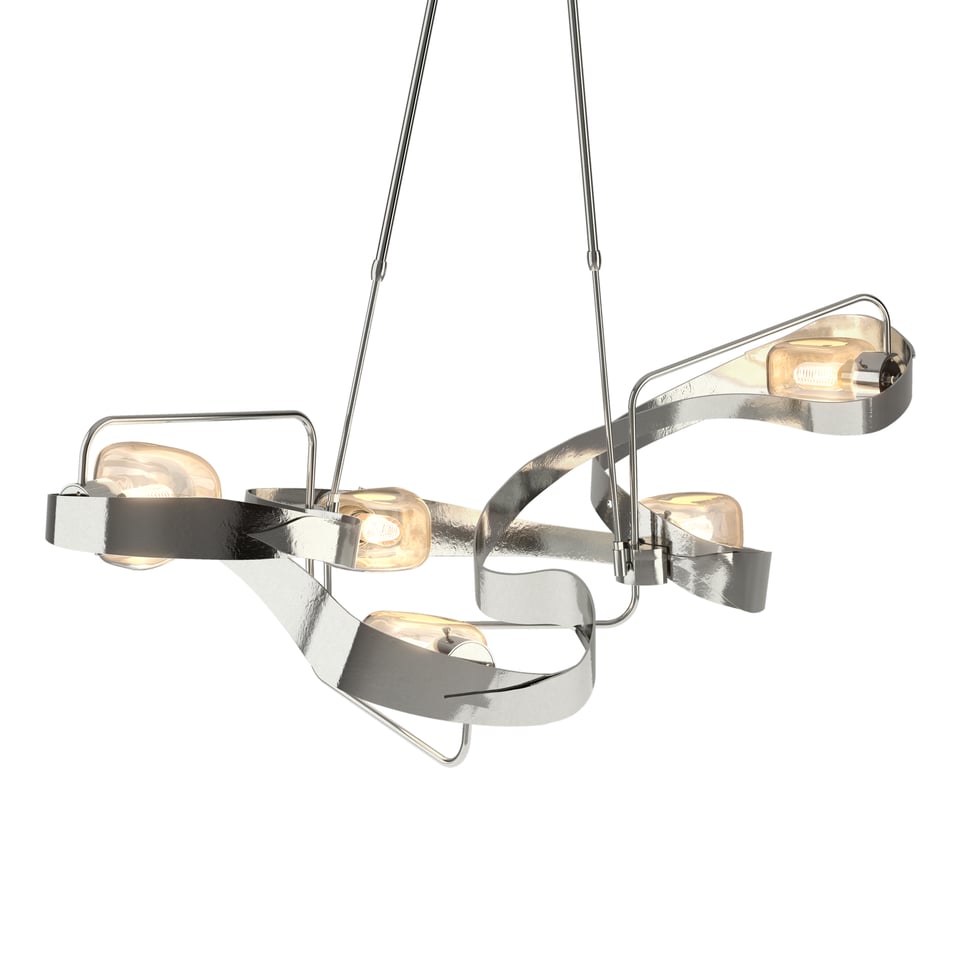 Hubbardton Forge Graffiti Pendant Light 5-Light Design Dimmable Steel & Glass Fixture 137820