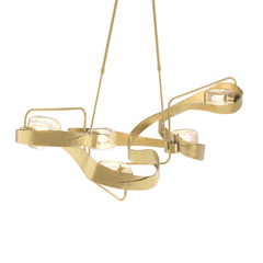 Hubbardton Forge Graffiti Pendant Light 5-Light Design Dimmable Steel & Glass Fixture 137820