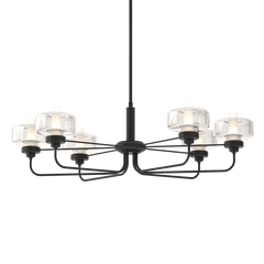 Hubbardton Forge Nola Pendant Light, 6 Bulbs, Adjustable 18.3"-60.3", Dimmable, Glass Shade, Multiple Finishes