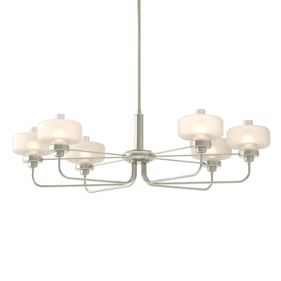 Hubbardton Forge Nola Pendant Light, 6 Bulbs, Adjustable 18.3"-60.3", Dimmable, Glass Shade, Multiple Finishes