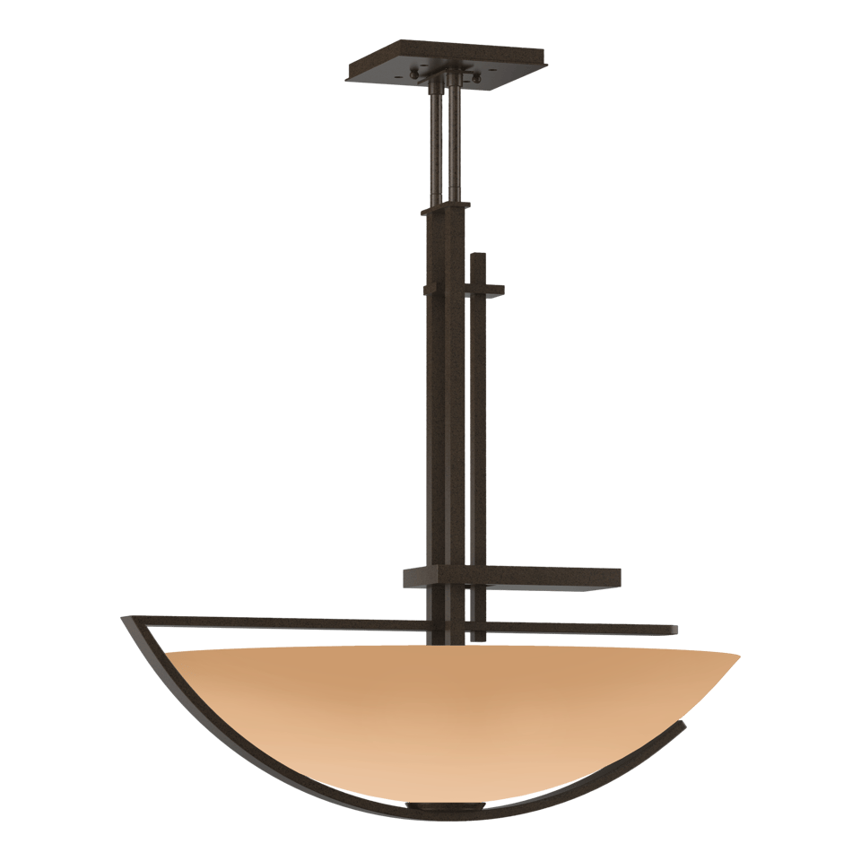 Hubbardton Forge Ondrian Pendant Light 138552 - Asymmetrical Glass Bowl, Customizable Finishes, Dimmable