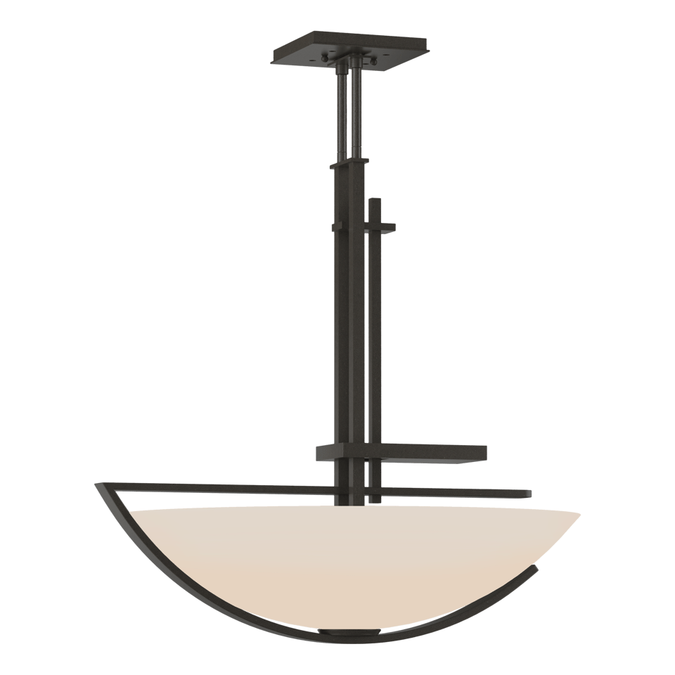 Hubbardton Forge Ondrian Pendant Light 138552 - Asymmetrical Glass Bowl, Customizable Finishes, Dimmable