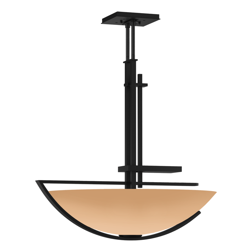 Hubbardton Forge Ondrian Pendant Light 138552 - Asymmetrical Glass Bowl, Customizable Finishes, Dimmable