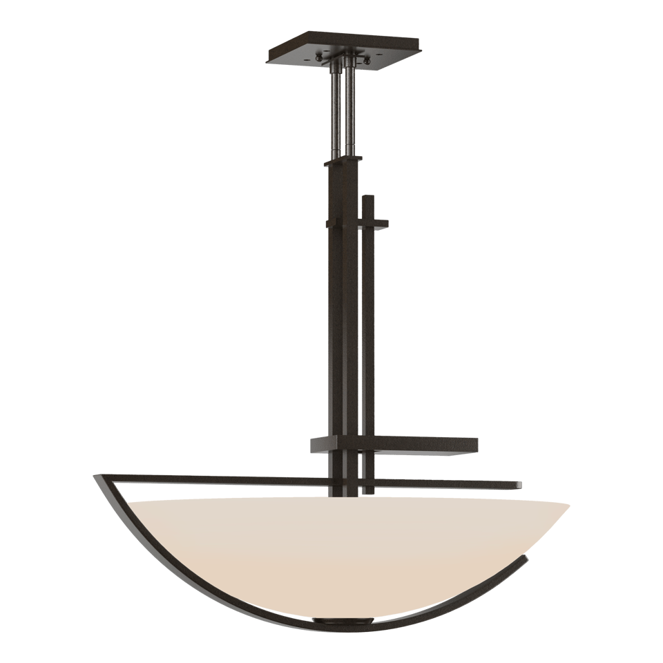 Hubbardton Forge Ondrian Pendant Light 138552 - Asymmetrical Glass Bowl, Customizable Finishes, Dimmable