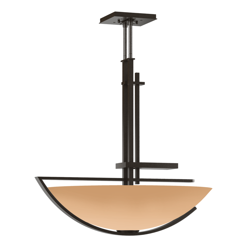 Hubbardton Forge Ondrian Pendant Light 138552 - Asymmetrical Glass Bowl, Customizable Finishes, Dimmable