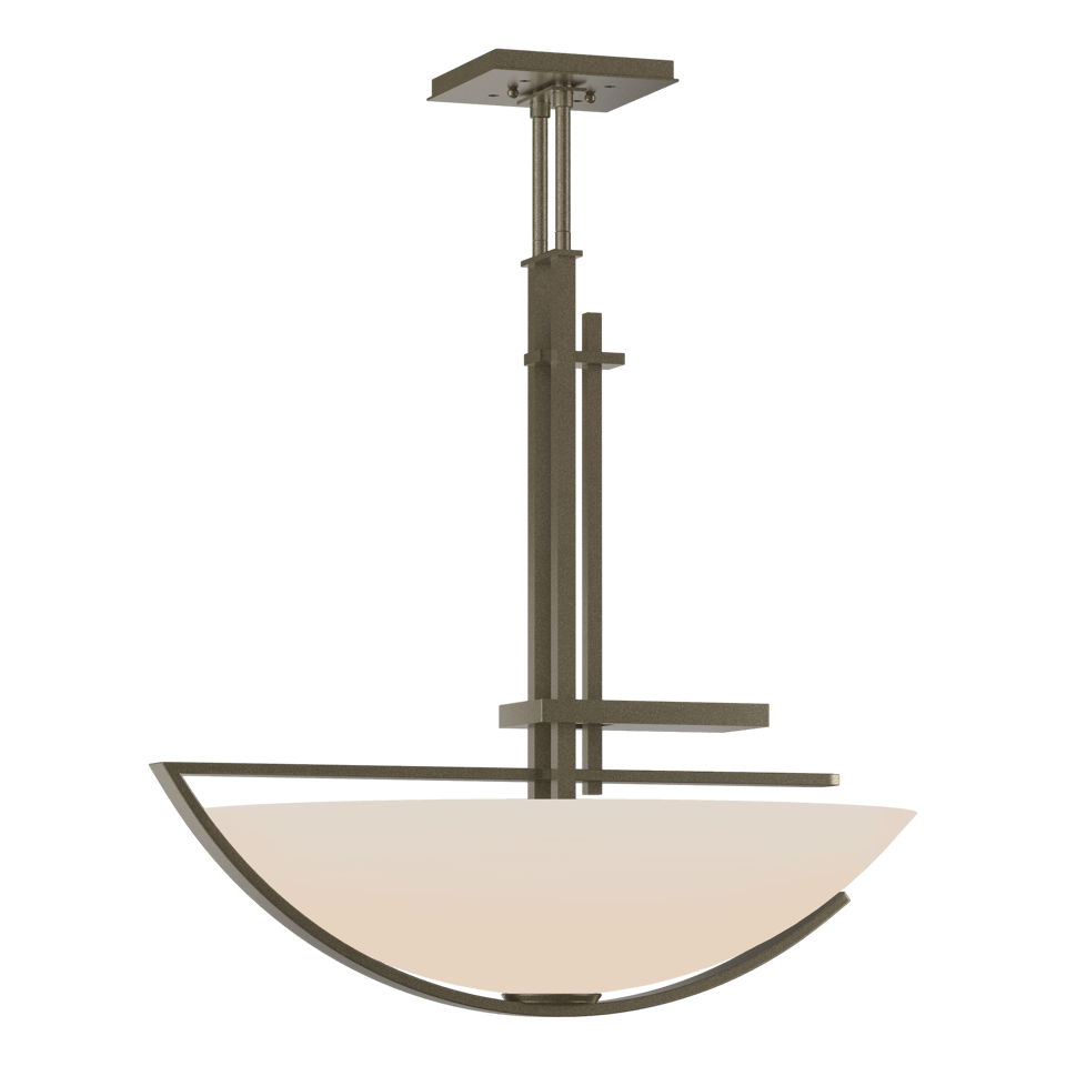 Hubbardton Forge Ondrian Pendant Light 138552 - Asymmetrical Glass Bowl, Customizable Finishes, Dimmable