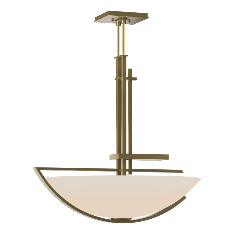 Hubbardton Forge Ondrian Pendant Light 138552 - Asymmetrical Glass Bowl, Customizable Finishes, Dimmable