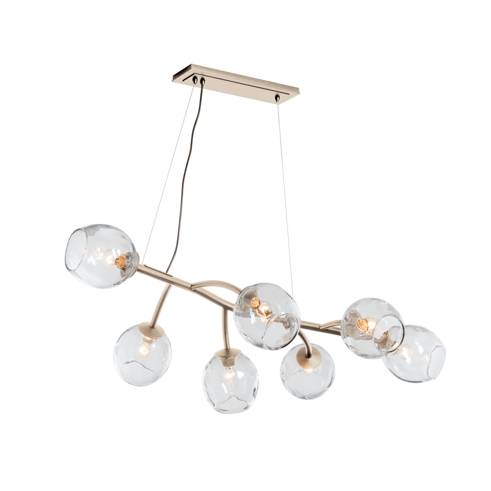 Vine Pendant Light by Hubbardton Forge, Dimmable, 7 Bulbs, Multiple Finishes, UL Damp Rated