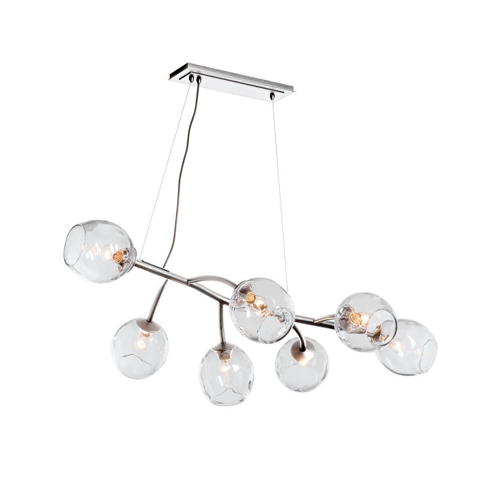 Vine Pendant Light by Hubbardton Forge, Dimmable, 7 Bulbs, Multiple Finishes, UL Damp Rated