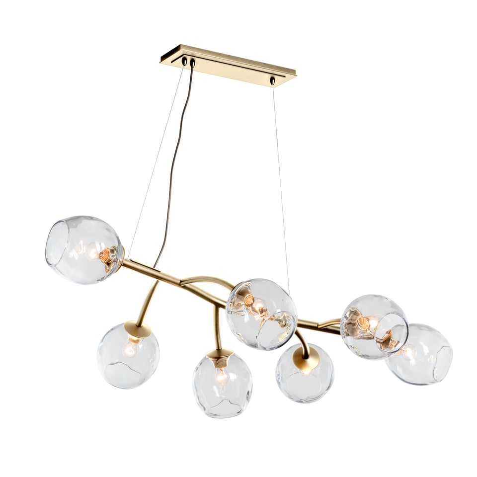 Vine Pendant Light by Hubbardton Forge, Dimmable, 7 Bulbs, Multiple Finishes, UL Damp Rated