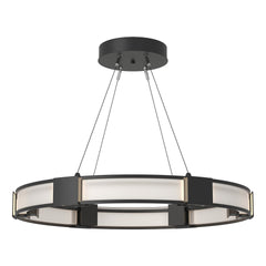 Aura Glass Pendant Light by Hubbardton Forge, 6-Light Dimmable Fixture, Customizable Finish Options