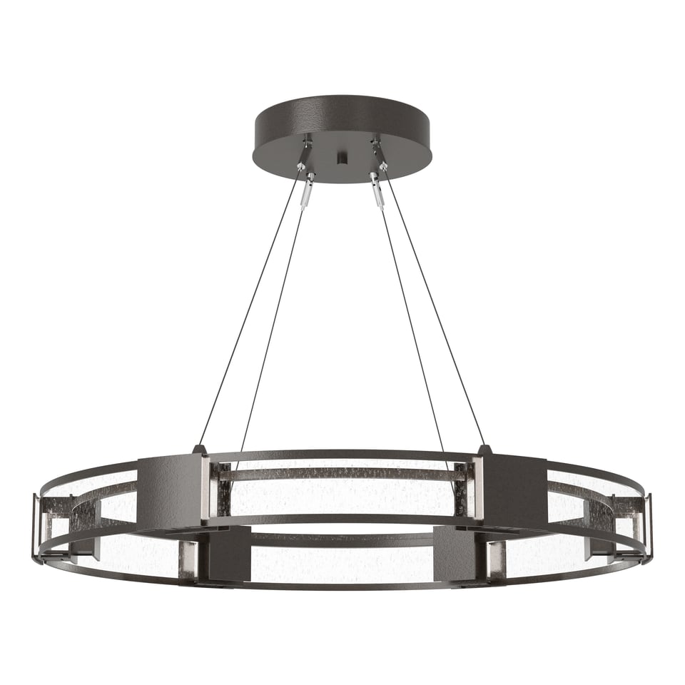 Aura Glass Pendant Light by Hubbardton Forge, 6-Light Dimmable Fixture, Customizable Finish Options