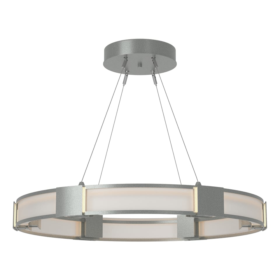 Aura Glass Pendant Light by Hubbardton Forge, 6-Light Dimmable Fixture, Customizable Finish Options