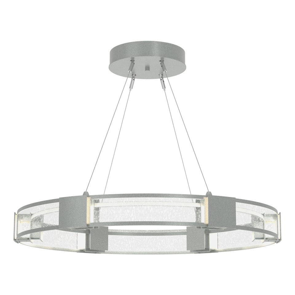 Aura Glass Pendant Light by Hubbardton Forge, 6-Light Dimmable Fixture, Customizable Finish Options