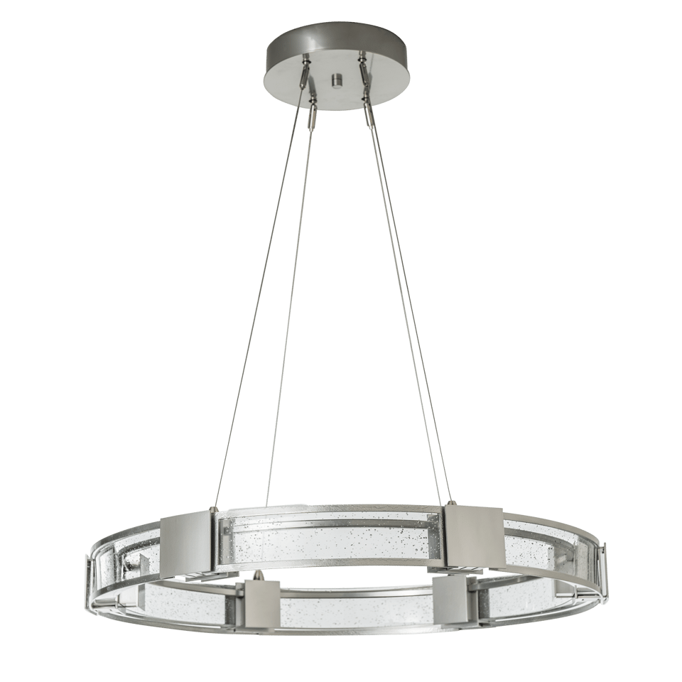 Aura Glass Pendant Light by Hubbardton Forge, 6-Light Dimmable Fixture, Customizable Finish Options