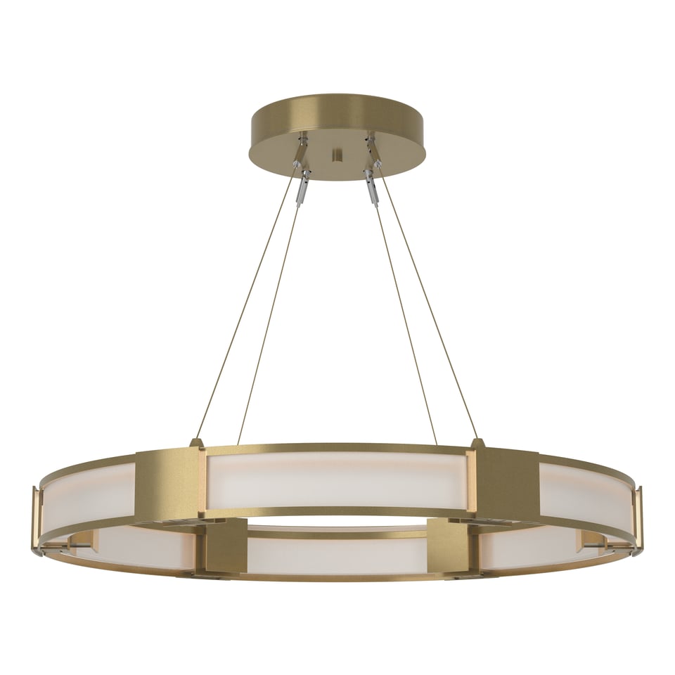 Aura Glass Pendant Light by Hubbardton Forge, 6-Light Dimmable Fixture, Customizable Finish Options