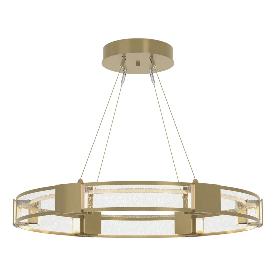 Aura Glass Pendant Light by Hubbardton Forge, 6-Light Dimmable Fixture, Customizable Finish Options