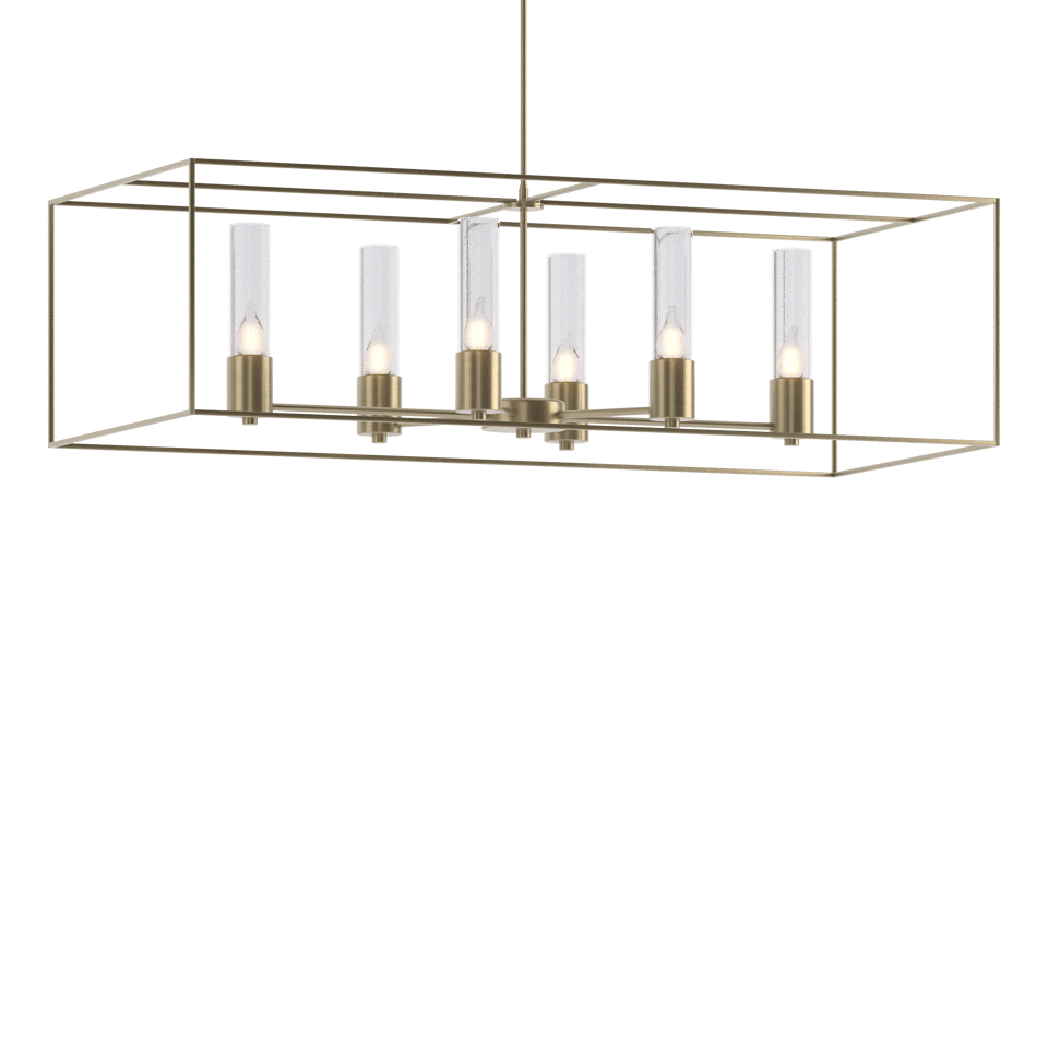 Portico Pendant Light by Hubbardton Forge, 6 Bulbs, Dimmable, Modern Twist on Classic Design, 12" Height