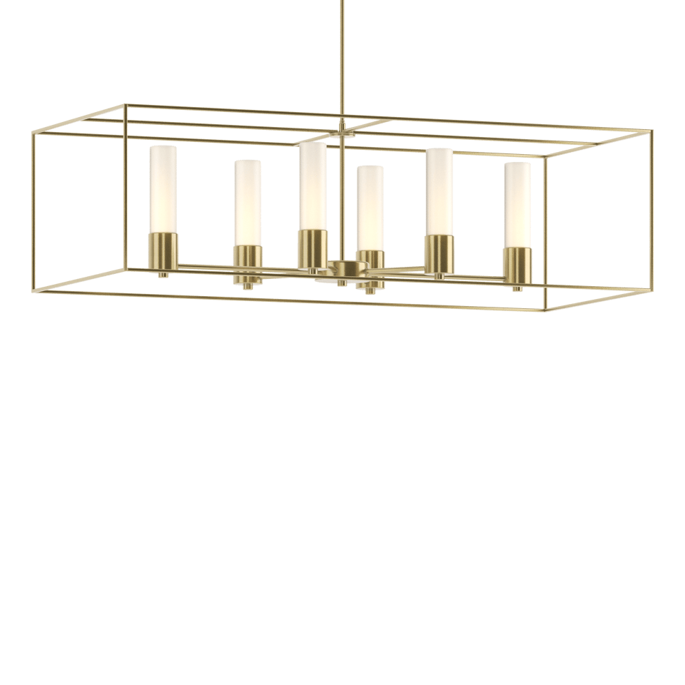 Portico Pendant Light by Hubbardton Forge, 6 Bulbs, Dimmable, Modern Twist on Classic Design, 12" Height