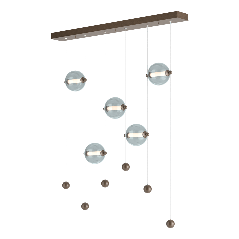 Hubbardton Forge Abacus 5-Light LED Pendant Light, Dimmable, Energy Efficient, Damp Rated