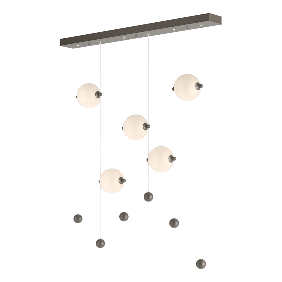 Hubbardton Forge Abacus 5-Light LED Pendant Light, Dimmable, Energy Efficient, Damp Rated