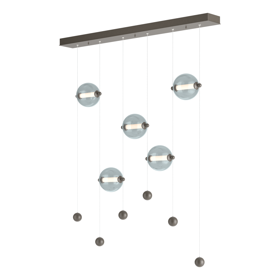 Hubbardton Forge Abacus 5-Light LED Pendant Light, Dimmable, Energy Efficient, Damp Rated