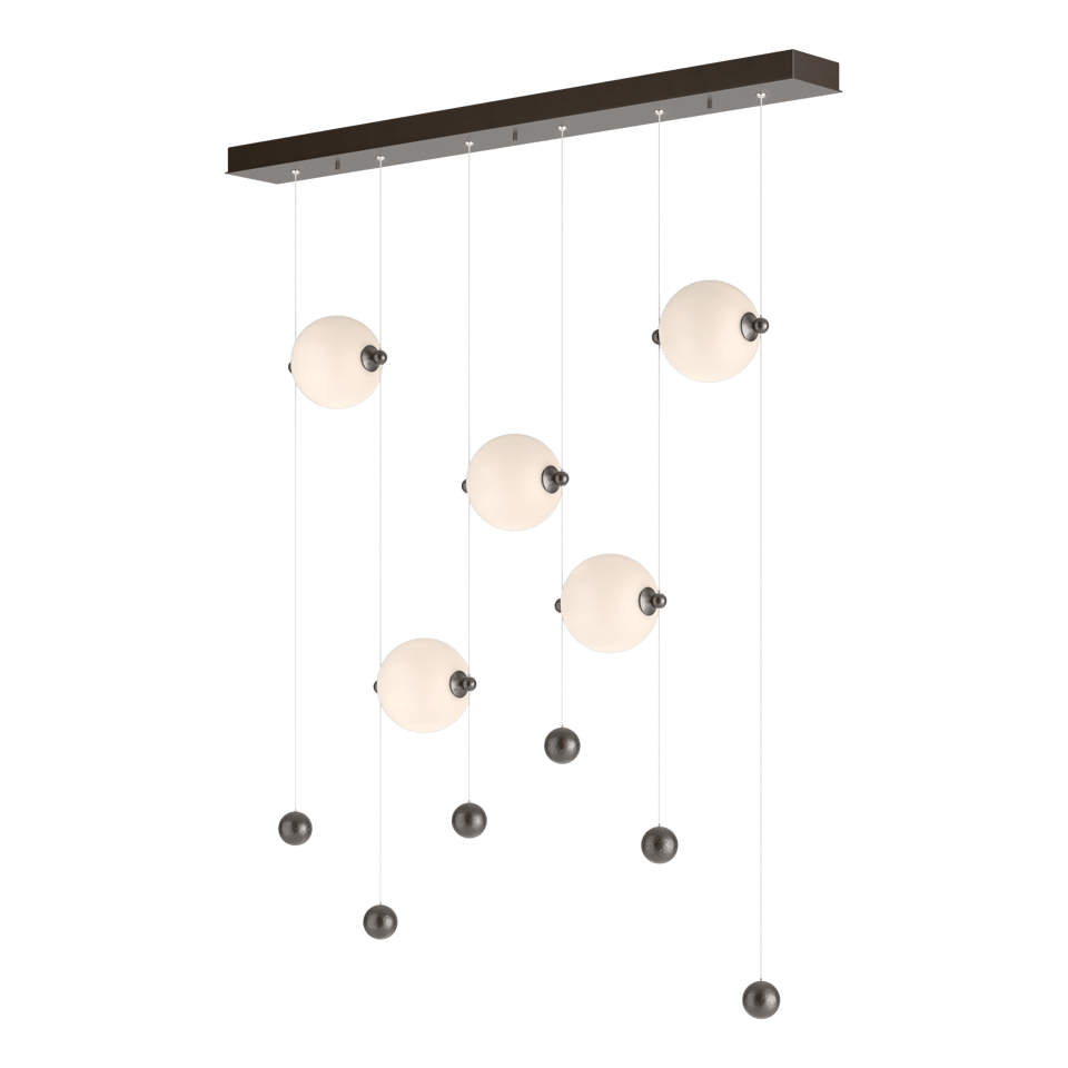 Hubbardton Forge Abacus 5-Light LED Pendant Light, Dimmable, Energy Efficient, Damp Rated