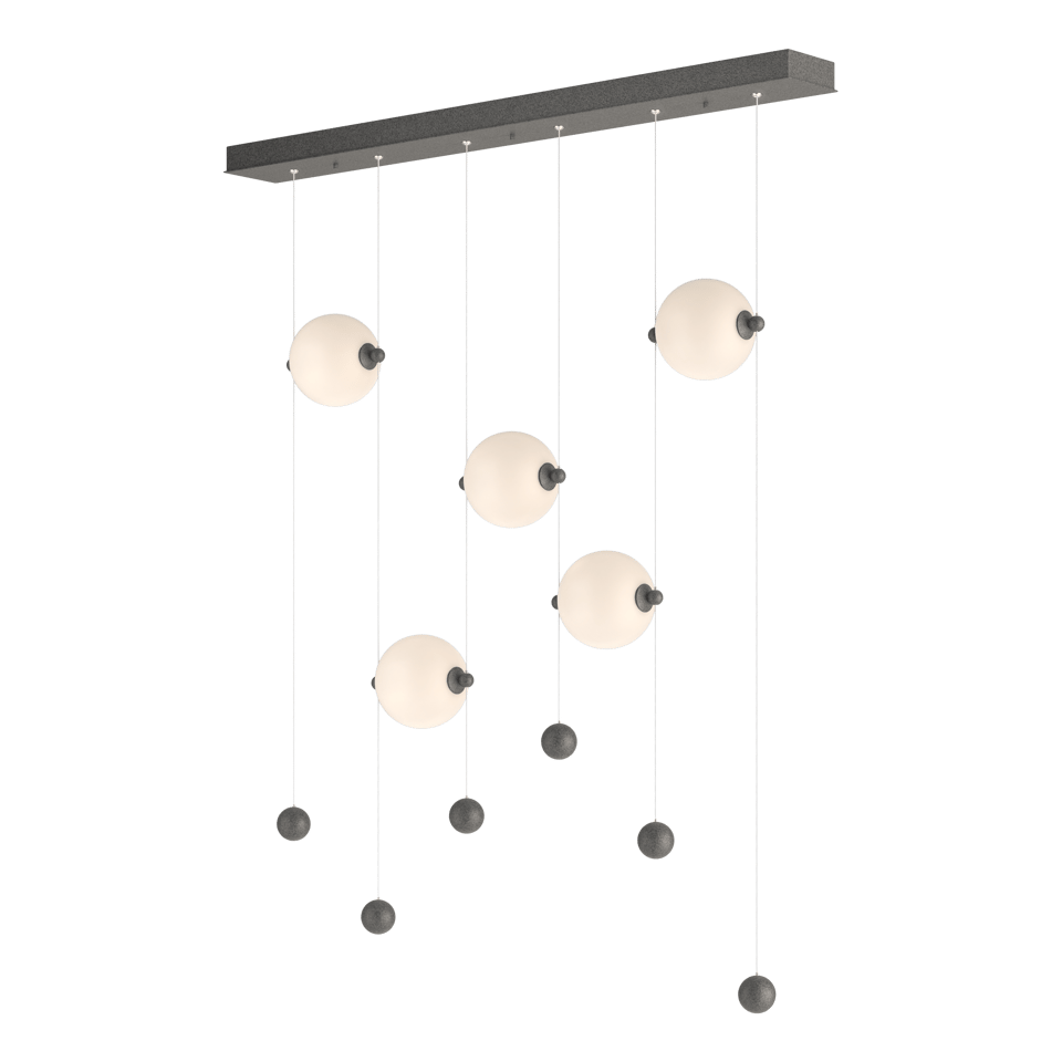 Hubbardton Forge Abacus 5-Light LED Pendant Light, Dimmable, Energy Efficient, Damp Rated