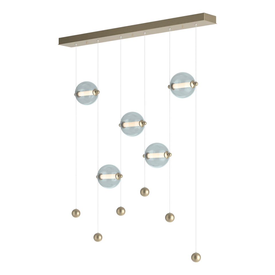 Hubbardton Forge Abacus 5-Light LED Pendant Light, Dimmable, Energy Efficient, Damp Rated