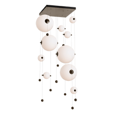 Hubbardton Forge Abacus 10-Light Square LED Pendant Light, Dimmable, Energy Efficient, Adjustable Height