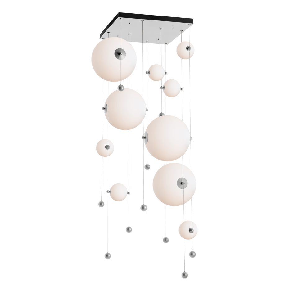 Hubbardton Forge Abacus 10-Light Square LED Pendant Light, Dimmable, Energy Efficient, Adjustable Height