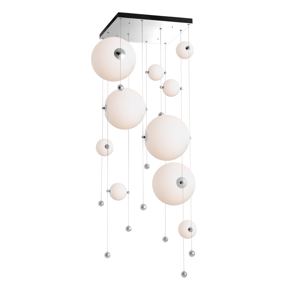 Hubbardton Forge Abacus 10-Light Square LED Pendant Light, Dimmable, Energy Efficient, Adjustable Height