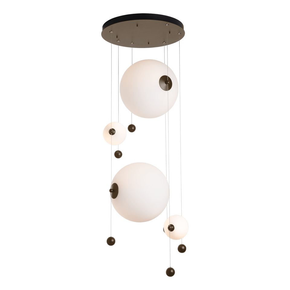 Hubbardton Forge Abacus 4-Light Round LED Pendant Light - Customizable Finishes, Dimmable, Energy Efficient