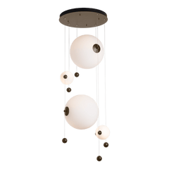 Hubbardton Forge Abacus 4-Light Round LED Pendant Light - Customizable Finishes, Dimmable, Energy Efficient