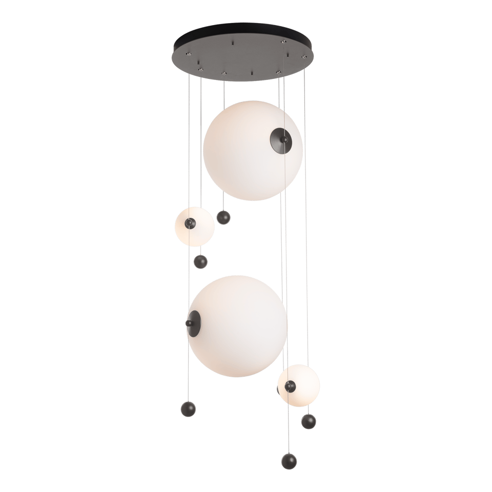 Hubbardton Forge Abacus 4-Light Round LED Pendant Light - Customizable Finishes, Dimmable, Energy Efficient