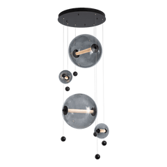 Hubbardton Forge Abacus 4-Light Round LED Pendant Light - Customizable Finishes, Dimmable, Energy Efficient