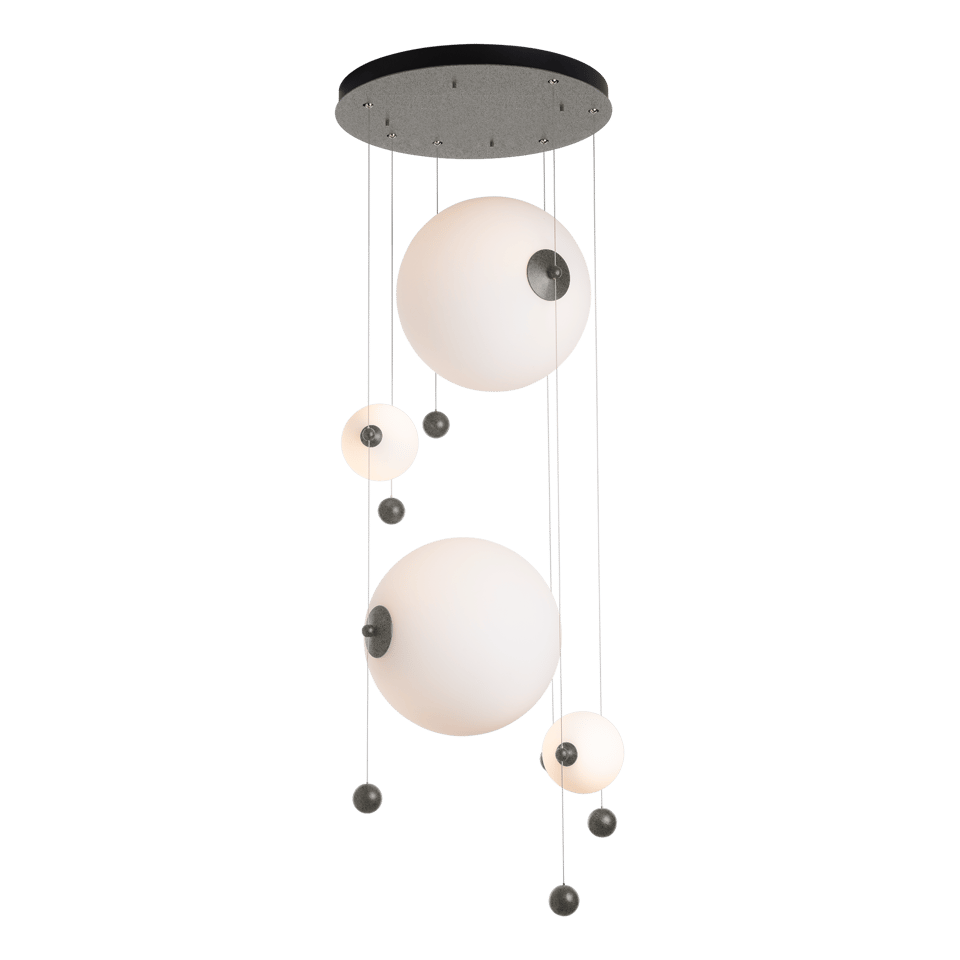 Hubbardton Forge Abacus 4-Light Round LED Pendant Light - Customizable Finishes, Dimmable, Energy Efficient