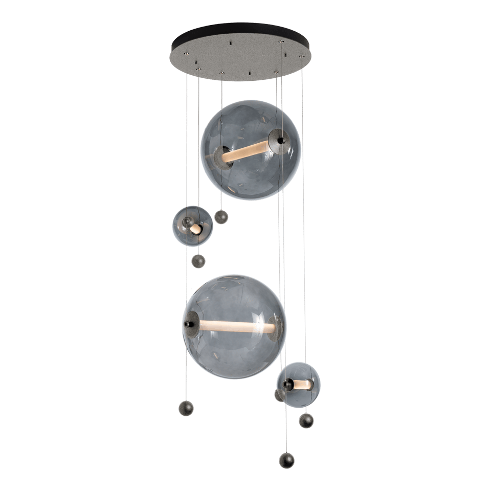 Hubbardton Forge Abacus 4-Light Round LED Pendant Light - Customizable Finishes, Dimmable, Energy Efficient