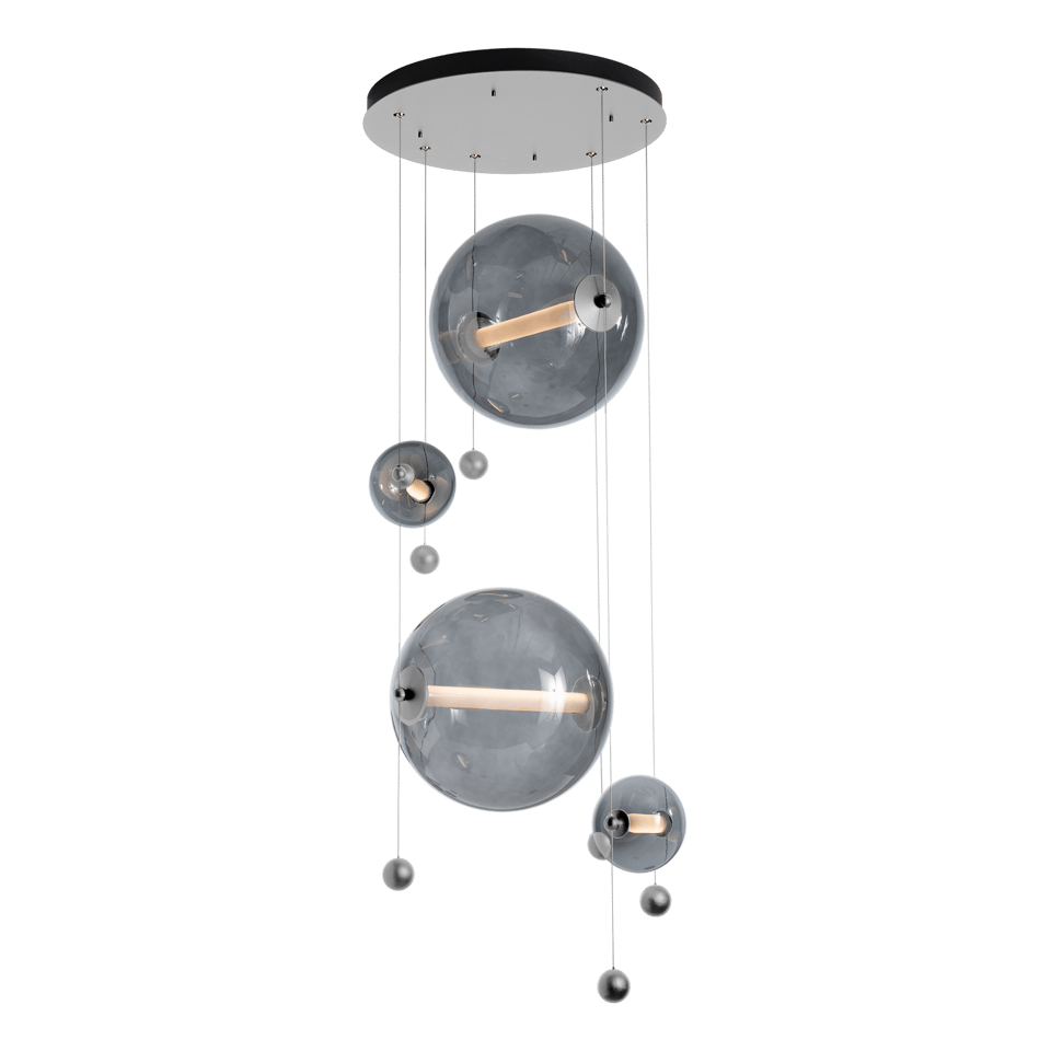 Hubbardton Forge Abacus 4-Light Round LED Pendant Light - Customizable Finishes, Dimmable, Energy Efficient