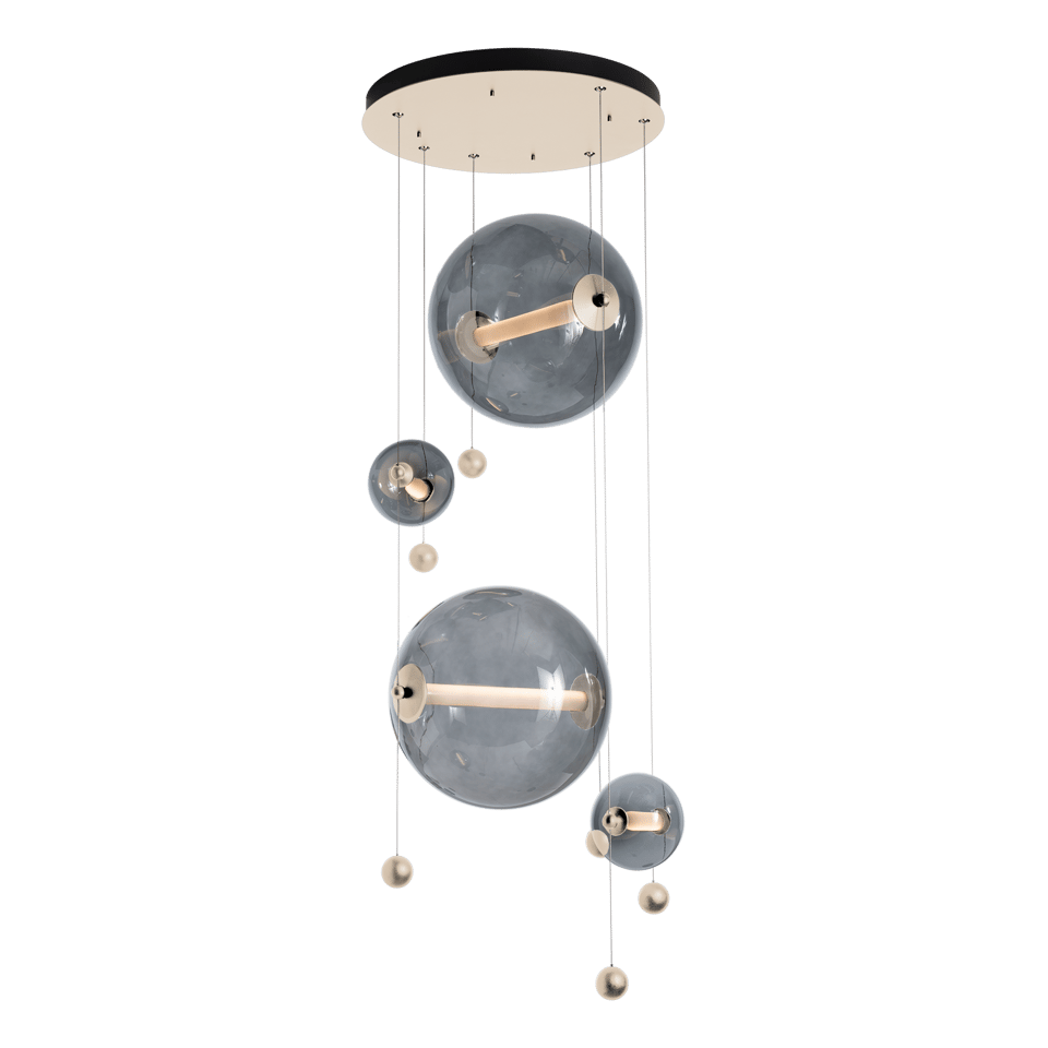 Hubbardton Forge Abacus 4-Light Round LED Pendant Light - Customizable Finishes, Dimmable, Energy Efficient