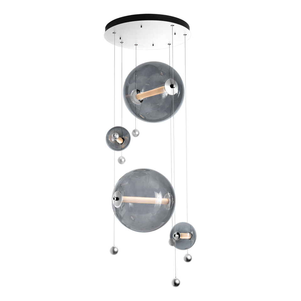 Hubbardton Forge Abacus 4-Light Round LED Pendant Light - Customizable Finishes, Dimmable, Energy Efficient