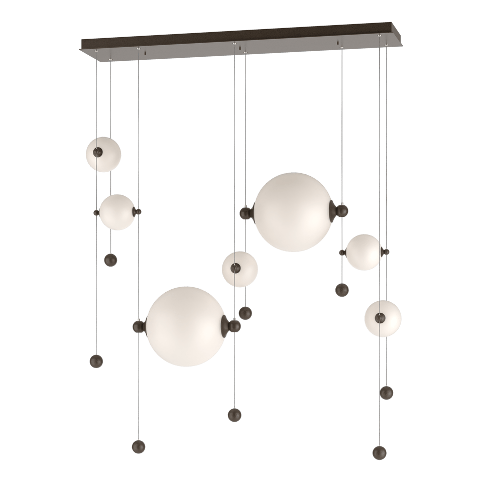 Hubbardton Forge Abacus 7-Light Double Linear LED Pendant, Adjustable Height, Energy Efficient