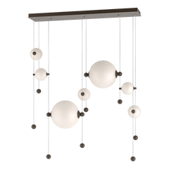 Hubbardton Forge Abacus 7-Light Double Linear LED Pendant, Adjustable Height, Energy Efficient