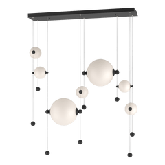 Hubbardton Forge Abacus 7-Light Double Linear LED Pendant, Adjustable Height, Energy Efficient